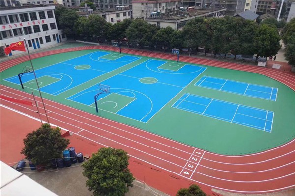 5mm硅PU材料篮球场
